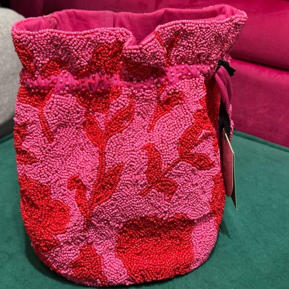 Beaded Rose Drawstring Bucket Bag - kate spade new york x Target, Pink/Red - Picture 8 of 15